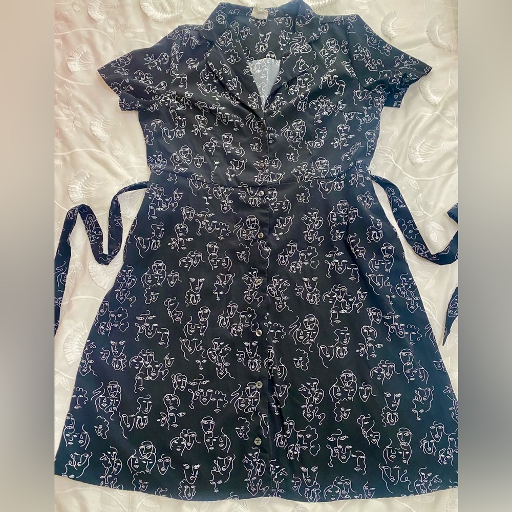 NWOT A New Day Belted “Picasso” Dress